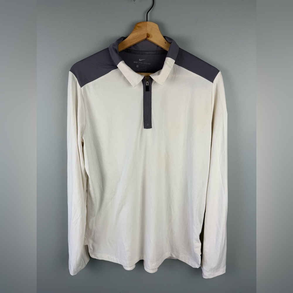 Nike Women’s Cream and Gray Long Sleeve Shirt